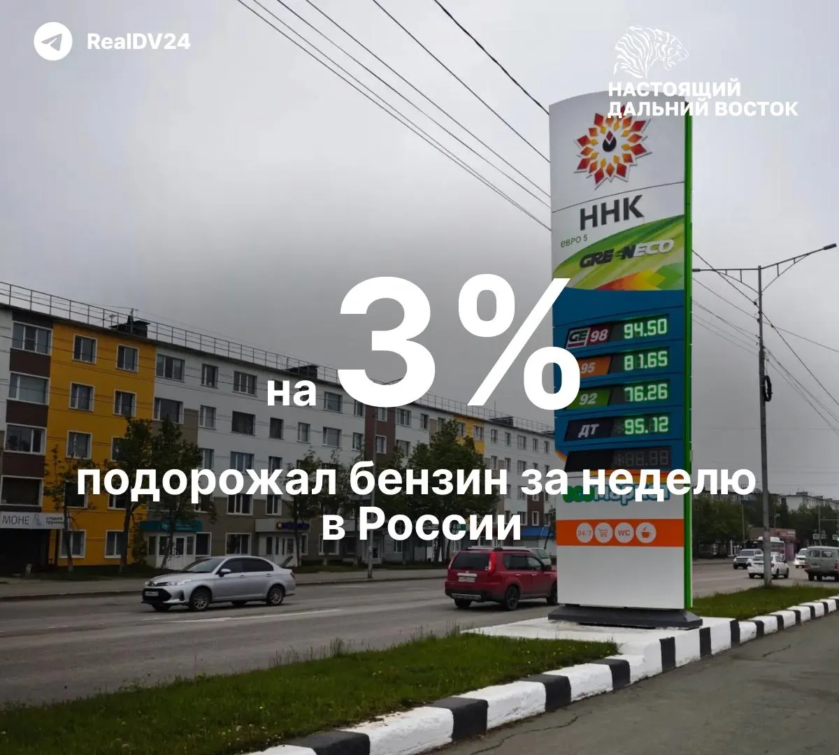 По всей России бензин подорожал на 3% за неделю — это самый сильный недельный рост за последние 20 лет. За три недели — +5%, с начала года АИ‑92 прибавил около 10%.