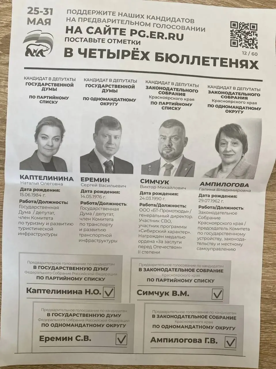 Муниципальные администрации рассылают предприятиям указания принимать участие в предварительном голосовании и называют конкретных кандидатов. Подобные случаи фиксируют в Красноярском крае, Новосибирской и Нижегородской областях, на Камчатке и во Владивостоке.