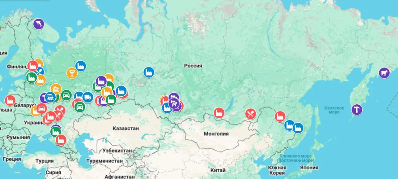 Интерактивная карта проекта «Антиджоб» показывает случаи простоев, задержек зарплат и массовых увольнений по всей стране — с начала 2026 года отмечены 47 проблемных предприятий.